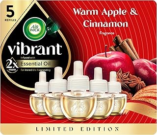 Air Wick Plug In Refills, Warm Apple & Cinnamon, Essential Oils, 5 count