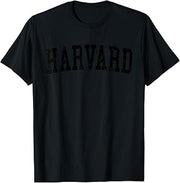 Vintage Harvard IL Distressed Black Varsity Style T-Shirt