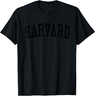 Vintage Harvard IL Distressed Black Varsity Style T-Shirt