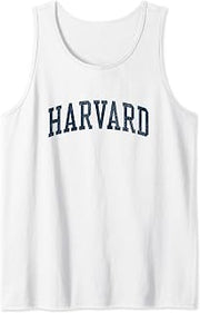 Harvard IL Vintage Athletic Sports JSN2 Navy Print Tank Top