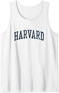 Harvard IL Vintage Athletic Sports JSN2 Navy Print Tank Top