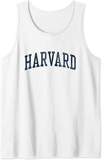 Harvard MA Vintage Athletic Sports JSN2 Navy Print Tank Top