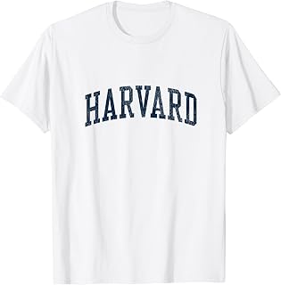 Harvard MA Vintage Athletic Sports JSN2 Navy Print T-Shirt