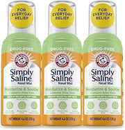 Arm & Hammer Simply Saline Moisturize & Soothe Nasal Mist, 4.6 oz, 3-Pack