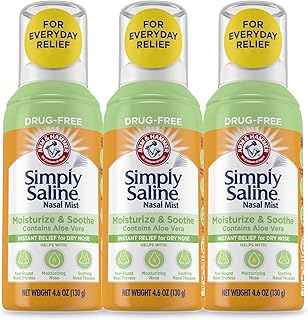 Arm & Hammer Simply Saline Moisturize & Soothe Nasal Mist, 4.6 oz, 3-Pack