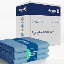 Dynarex Incontinence Bed Pads - Reusable & Washable Waterproof Pee Pads for Kids, Adults, Elderly - 1 Case - 8 Boxes of 3 Pads - 34" x 52", Blue