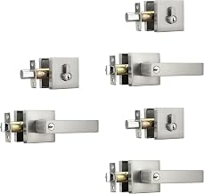 NCL 3 Pack Satin Nickel Exterior Door Lock Set with Keyed Alike