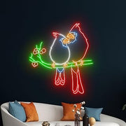 Cardinal Birds Neon Light Couple Cardinal Birds Led Light
