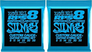 Extra Slinky RPS Nickel Wound Electric Guitar Strings - 8-38 Gauge (Pack of 2)
