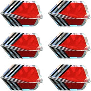 YOKIVE 6 Pcs Dart Shaft Rings Indoor Outdoor PET Unique Design Red-Orange