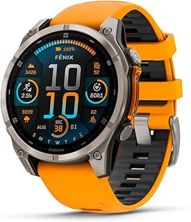 fēnix® 8, Sapphire, 47mm, Titanium, Spark Orange/Graphite