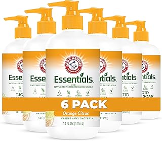 Arm & Hammer 6 Pack Liquid Hand Soap for Skin Cleaning - Cleanser for Kitchen & Bathroom with Orange Citrus - Natural Hand Soap Cleanses, Softens 14 FL Oz (414ml)