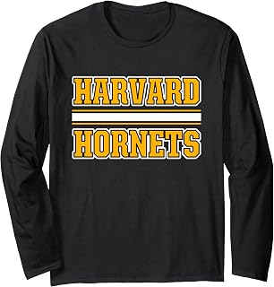 Harvard Hornets Horizontal Stripes Long Sleeve T-Shirt