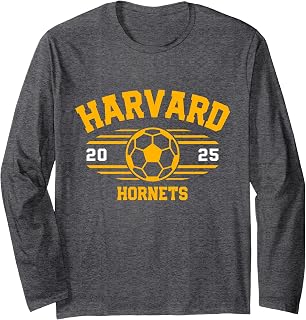 Harvard Hornets Soccer Ball 2025 Long Sleeve T-Shirt