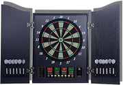 Electronic Dart Board Set with Cabinet, Double Wood Door Panel Electric Darts Machine, Darts Game with LED Display, Suitable for Parties and Game Nights