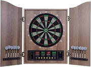 Electronic Dartboard & Cabinet, with 6 Tip Darts, Double Door Design Metal Corner Guard, Professional Dart Board for Adults
