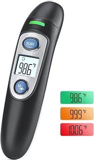 Ear and Forehead Thermometer for Adults & Kids, 1s Accurate Result (Black)