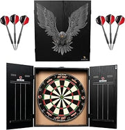 Ruthless Home Darts Centre with or Without LED Light Options | Home Dart Board Centre Including Cabinet, Dartboard and 2 Sets of Darts.
