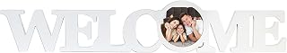 Johnson Plastics Plus JPPlus Sublimation Blank White Coated Wood Word Blocks Home Décor for Mantle– Sublimation Ready with 3.74” Plate- Welcome