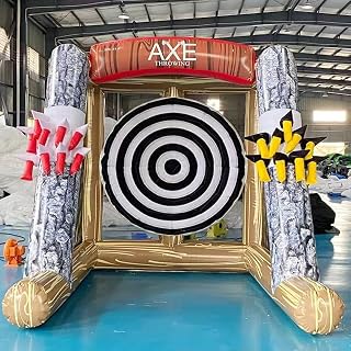 Inflatable Axe Throwing Game Inflatable Ball Toss Target Dart Board with 1100W Air Blower and 18 Axe and for Outdoor/Indoor/Backyard/School/Team Events