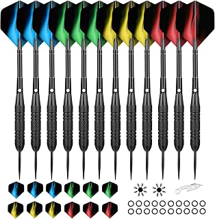 Steel Tip Darts 24g, 12 Pack with Aluminum Shafts