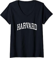 Womens Harvard Illinois IL Vintage Athletic Sports Design V-Neck T-Shirt