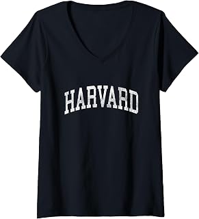 Womens Harvard Illinois IL Vintage Athletic Sports Design V-Neck T-Shirt