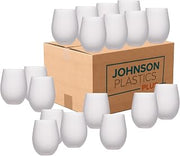 Johnson Plastics Plus JPPlus 17oz Frosted Sublimation Wine Glass - Personalized Sublimation Drinkware in Bulk (Frosted (Case of 48))