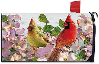 Spring Summer Cardinal Mailbox Cover Magnetic Standard Size
