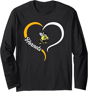 Harvard Hornets Logo Half Heart Slogan HS Long Sleeve T-Shirt