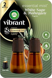 Air Wick Essential Mist Diffuser Oil Refill, White Sage & Mahogany,2 Count