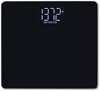 DETECTO Digital Bathroom Scale, Hidden Display When Off, Highly Accurate, Wide Platform, Easy-to-Read Display, 450 lb High Capacity, Includes Batteries