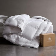 Pacific Coast Down Comforters King Size, 100% Cotton Duvet Insert, Extra Fluffy White Comforter, Ultra-Soft, Breathable, All Season Hotel Luxury Bedding Comforters, 8 Corner & Center Loops (106"x90")