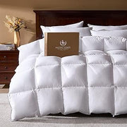 Pacific Coast Goose Feather Down Comforters King Size, Extra Fluffy White Duvet Insert, Soft, Breathable, All Season Hotel Luxury Bedding Comforters, 8 Corner & Center Loops (106"x90")