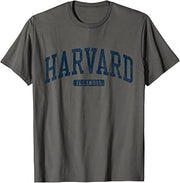 Harvard Illinois IL College University Style Blue T-Shirt