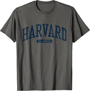 Harvard Illinois IL College University Style Blue T-Shirt