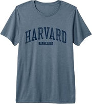 Harvard Illinois IL College University Style Blue Premium Tri-blend T-Shirt