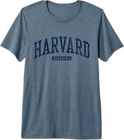 Harvard Nebraska NE College University Style Blue Premium Tri-blend T-Shirt