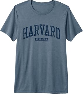 Harvard Nebraska NE College University Style Blue Premium Tri-blend T-Shirt