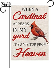 Cardinal Garden Flag Vertical Double Sided Farmhouse Burlap Yard Outdoor Decor 12.5x18 Inch