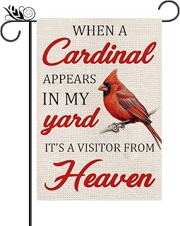 Cardinal Garden Flag Vertical Double Sided Farmhouse Burlap Yard Outdoor Decor 12.5x18 Inch