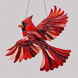 1-Piece Decorative Hanging Ornaments Acrylic Cardinal Bird Hanging Ornament – Vibrant Animal-Themed Decorative Hanging Ornament for Garden and Home to Enhance Natural Charm