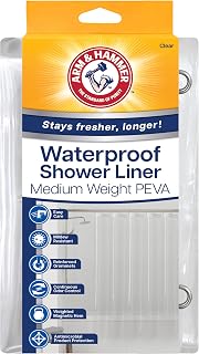 Arm & Hammer Waterproof Quick Drying Shower Liner, Medium Weight Design, 70 x 72, Clear