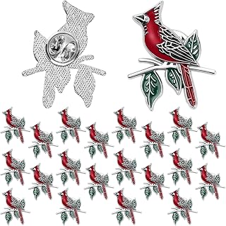 Jexine 20 Pcs Cardinal Pins Memorial Funeral Pocket Gifts