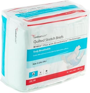 Cardinal Health™ Wings™ Plus Quilted Stretch Brief with BreatheEasy™ Technology, Size 3 (2XL/3XL), Case of 60