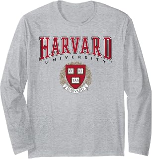 Harvard University Veritas Red Crest Long Sleeve T-Shirt