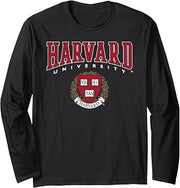 Harvard University Red Veritas Crest Long Sleeve T-Shirt
