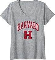 Womens Harvard University Varsity Sports Logo V-Neck T-Shirt