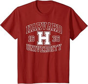 Harvard University 1636 Sports Text Logo Kids T-Shirt