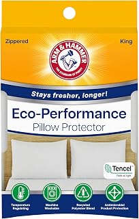 Arm & Hammer Eco Performance Zippered Pillow Protector with Tencel, 2-Pack, King